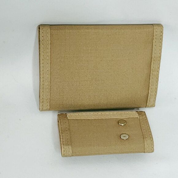 Vintage Nylon Floral Tapestry Wallet Bill Fold Key Case Brown Blue Purple - Picture 4 of 4